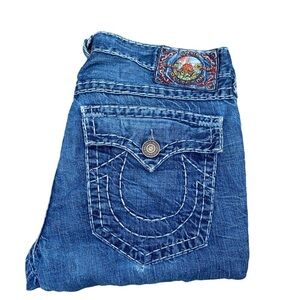 Vintage Embroidered Tab True Religion Jeans Size 34 Blue